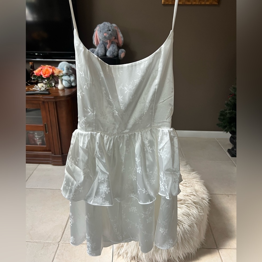 white mini dress